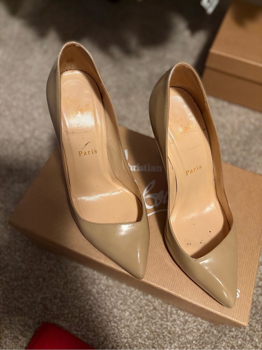Christian Louboutin Nude Corneille 100 Jazz Calf in Nude 36.5